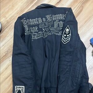 Black Graphic Bomber Jacket